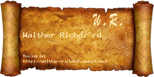 Walther Richárd névjegykártya